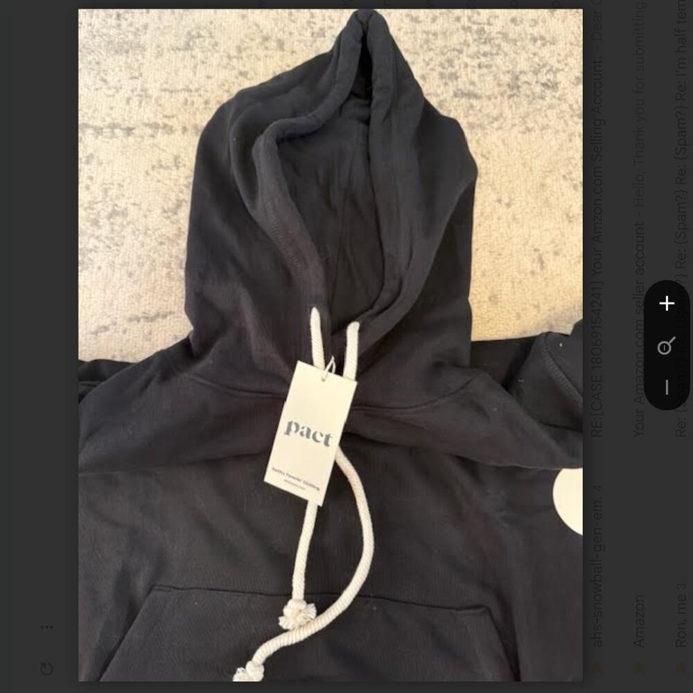 NEW Pact Unisex Large Black Hoodie Sweatshirt Activewear Jogger Sweats Sweater